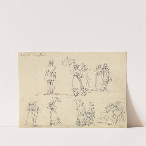 Fashionable Men and Women Promenading (1827) by Joseph Nash