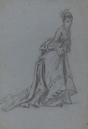Fashionable Young Woman Stepping Forward
