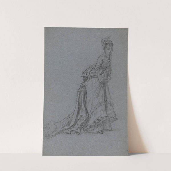 Fashionable Young Woman Stepping Forward (1890s) by French School