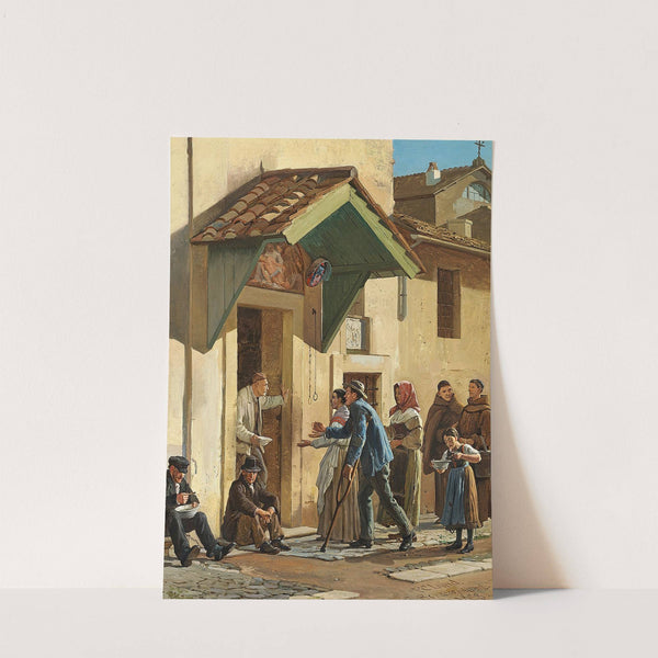 Fattige bespises ud for klosteret San Bonaventura på Palatinerhøjen by Frederik Christian Lund