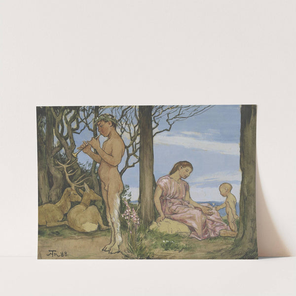 Faun and nymph (1888) by Hans Thoma