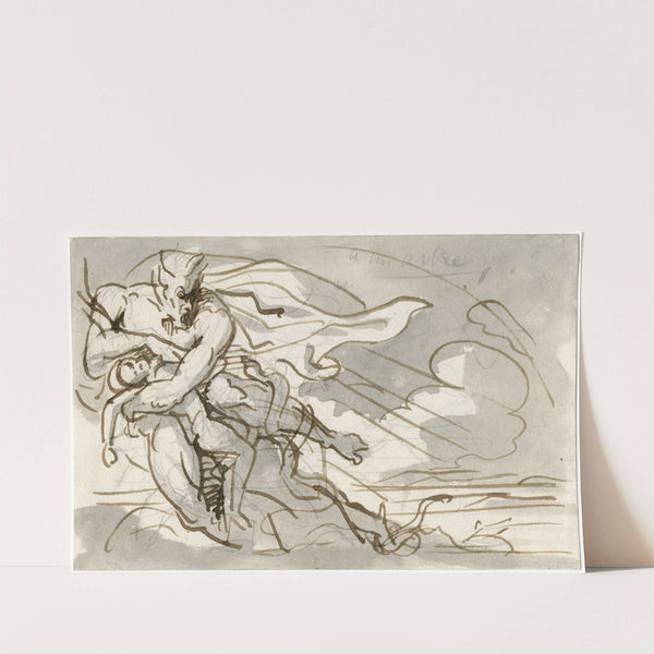 Faun trying to embrace a nymph or young boy by David Humbert de Superville