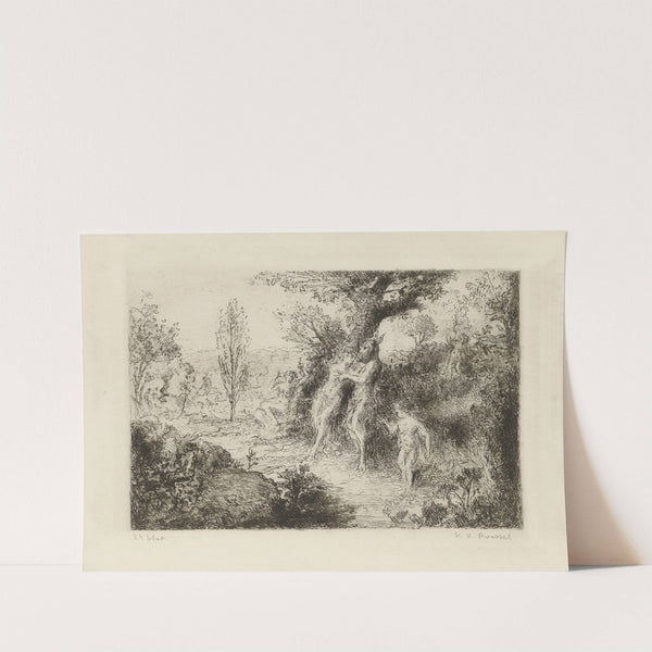 Faunes et nymphes dans un chemin forestier by Ker-Xavier Roussel