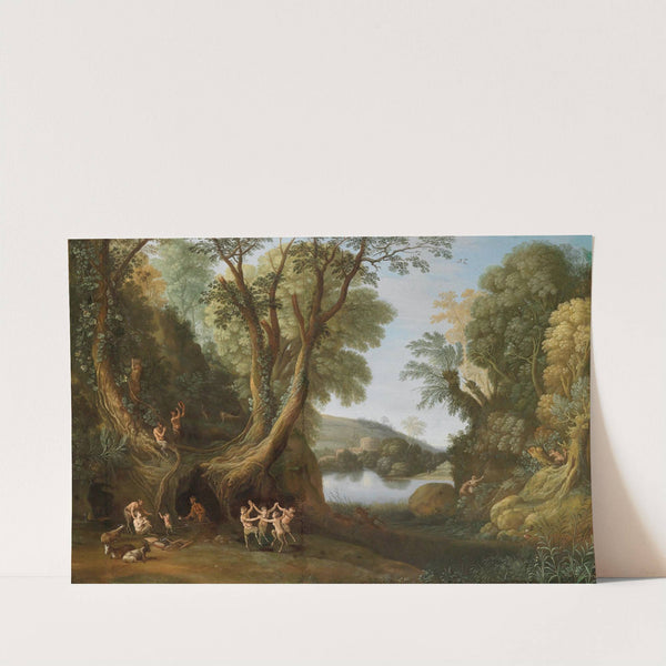 Fauns in a wooded landscape by Paul Bril