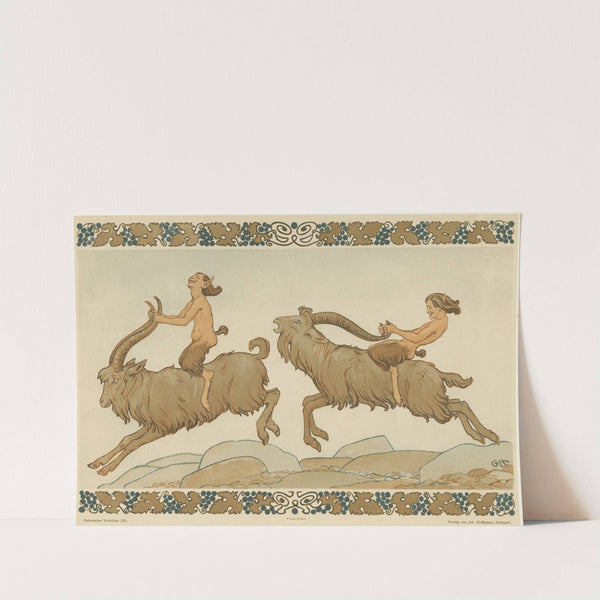Fauns riding goats (1901) by Gerhard Heilmann