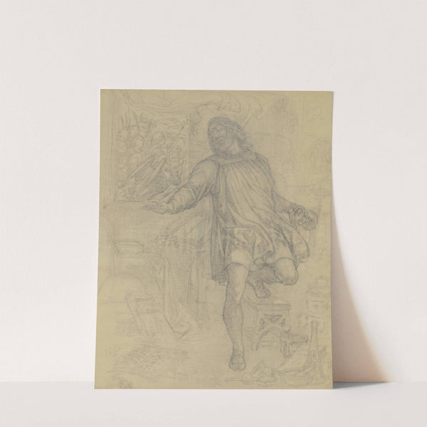 Faust in seiner Studierstube hört den Engelchor by Ferdinand Fellner