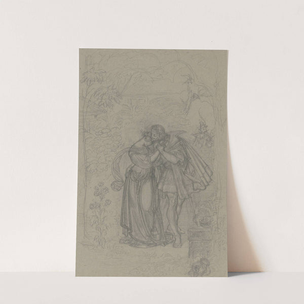 Faust und Gretchen, im Hintergrund Marthe und Mephisto by Ferdinand Fellner