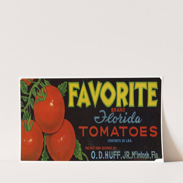 Favorite Brand Florida Tomatoes Label (1930-1950)