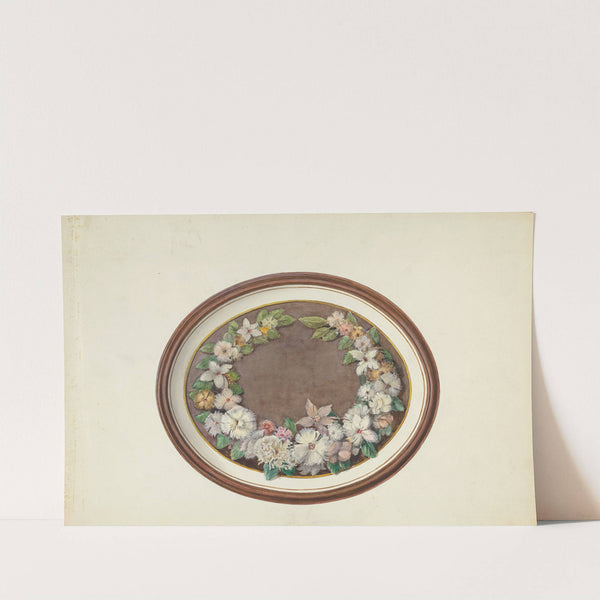 Feather Wreath Oval Frame by Esther Hansen