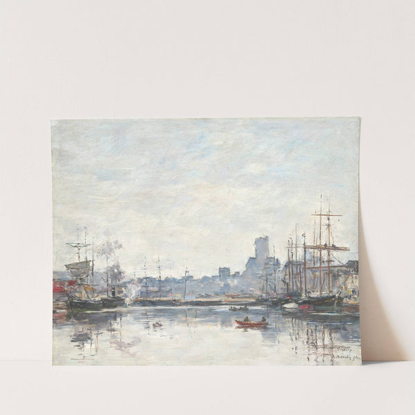 Fécamp, Le Port par temps de brouillard (1894) by Eugène Boudin