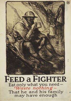 Feed a fighter – Eat only what you need – Waste nothing – That he and his family may have enough — size preview