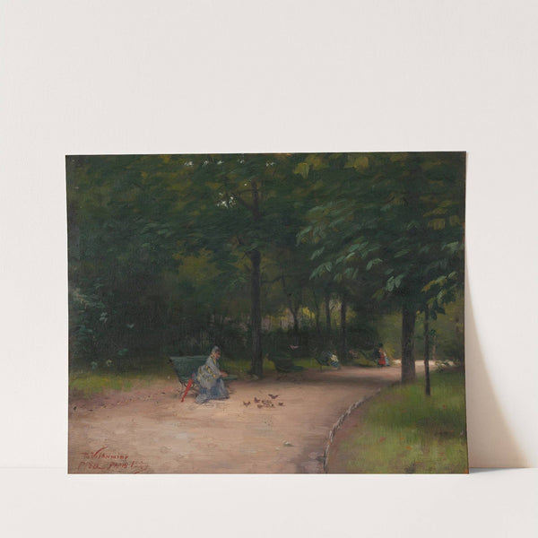 Feeding Birds In The Park by Paul Peel