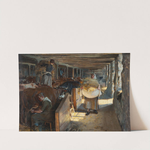 Feeding Time in a Cow-Shed by Oscar Björck