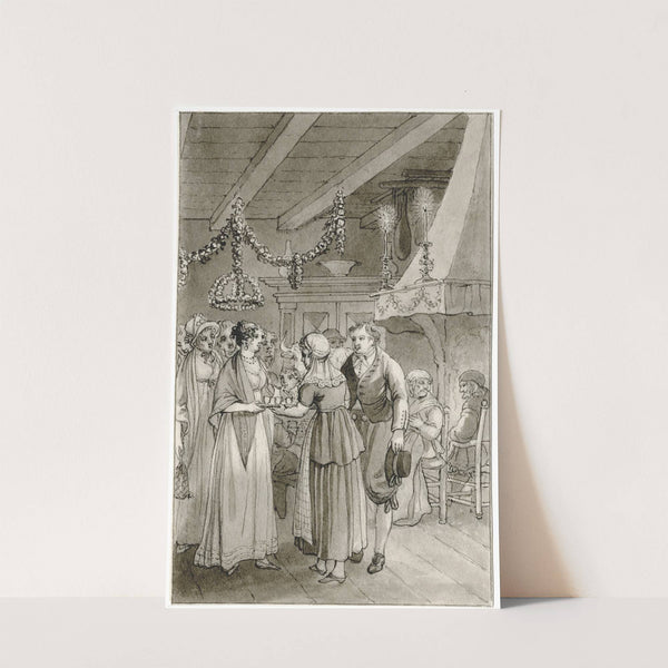 Feest in boerenhuis: 'Daar op werden de geschenken..' by Reinier Vinkeles