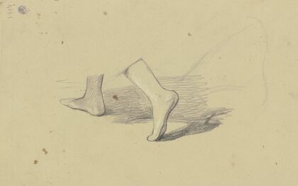 Feet of a walking person