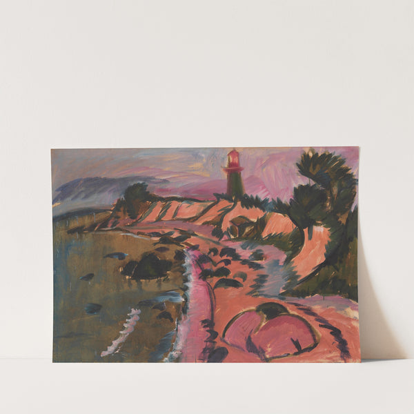 Fehmarnküste mit Leuchtturm (1913) by Ernst Ludwig Kirchner