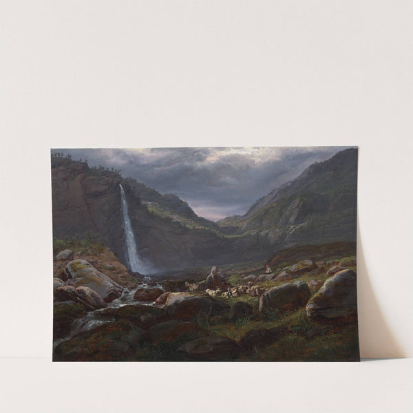 Feige Waterfall (Feigefossen), Lysterfjord, Norway by Johan Christian Dahl