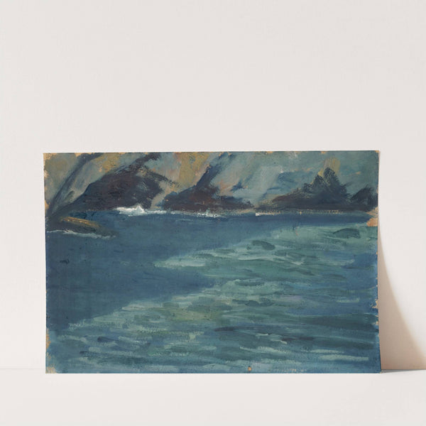 Felsenküste und ruhiges Meer by Ernst Schiess