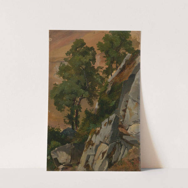 Felshang mit Bäumen bei Olevano by Edmund Kanoldt