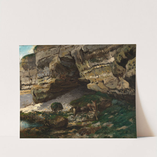Felsige Landschaft mit Rehen (1860s) by Gustave Courbet