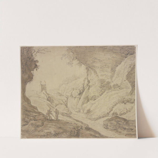 Felsige Landschaft mit Wasserfall by Herman Saftleven III