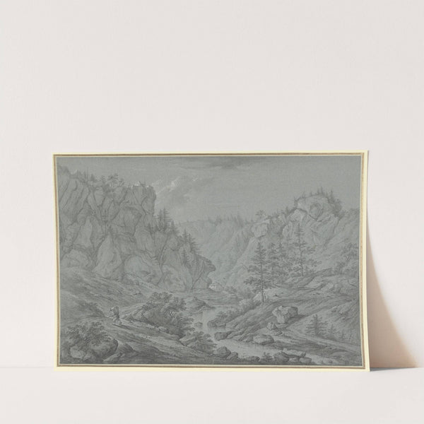 Felsiges Tal mit hohen Tannen (Martinet de Roches) by Franz Schütz