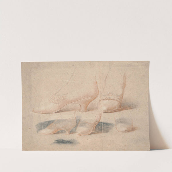 Fem studier af en stående dames sko (1745 – 1802) by Jens Juel