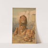 Female and male lions with their cubs (1896) by Strobridge & Co. Lith
