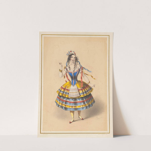 Female dancer in folk costume (1840-1859) by John Brandard