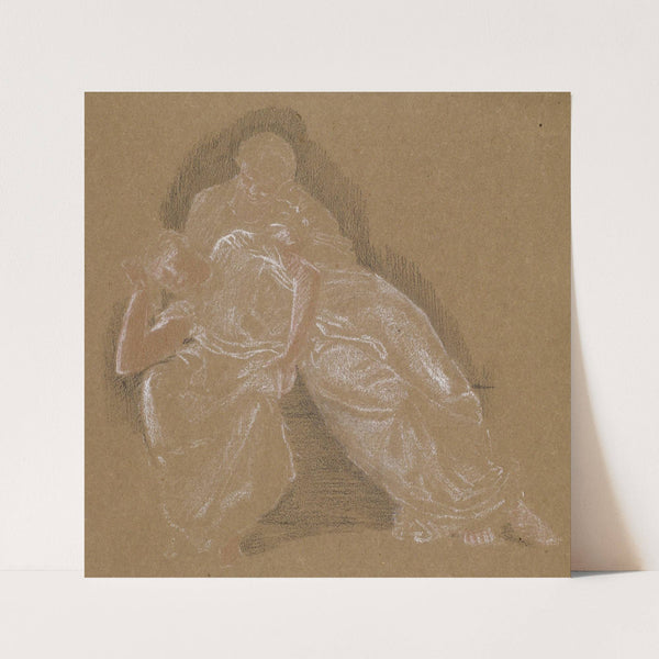 Female – Drapery Study of Two Seated Figures by Sir Edward Coley Burne-Jones