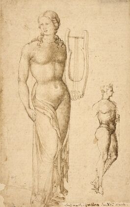 Female Figure Holding a Cithara and a Male Figure (1440)