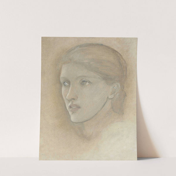 Female head study, looking to the right, for 'The Golden Stairs' by Sir Edward Coley Burne-Jones