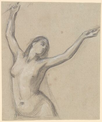 Female Nude, Arms Upraised