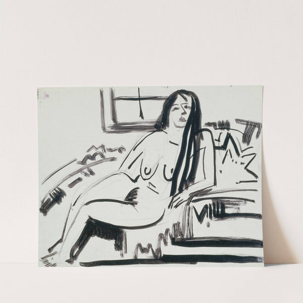 Female Nude Before a Cabinet by Ernst Ludwig Kirchner