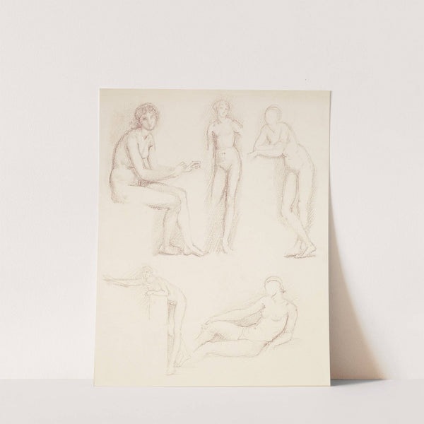 Female Nude - Five Studies by Sir Edward Coley Burne-Jones