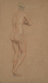 Female nude, full-length, seen from behind