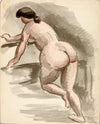 Female Nude Leaning on Left Knee