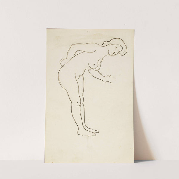 Female Nude Leaning Over by Carl Newman