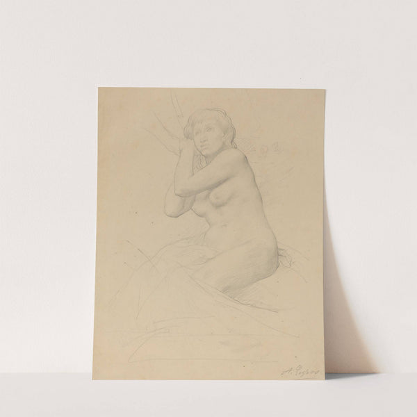 Female Nude Seated by Alphonse Legros