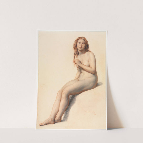 Female Nude, Seated, Three Quarter View from Front by William Mulready