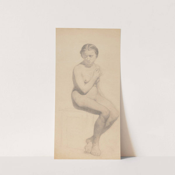 Female Nude, Sitting (1860) by Hans Thoma