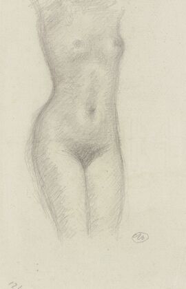 Female nude (torso) from the front, ca. 1935 — size preview
