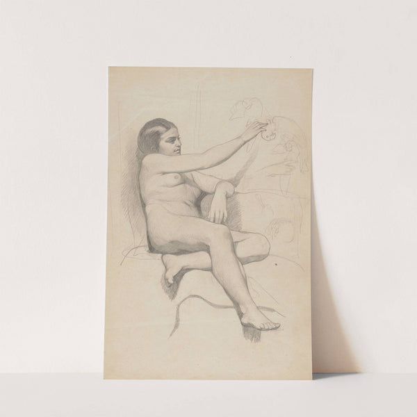 Female Nude with a Parrot (1860) by Hans Thoma