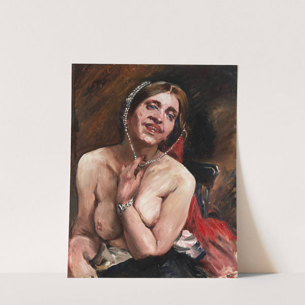 Female semi-nude in chair. (The actress Gertrud Eysoldt) (1914) by Lovis Corinth