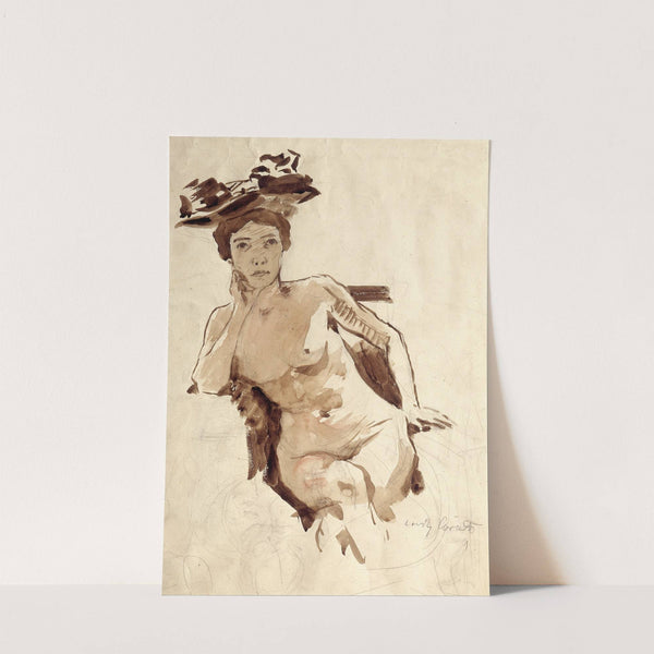 Female Semi-Nude with Hat (circa 1910) by Lovis Corinth