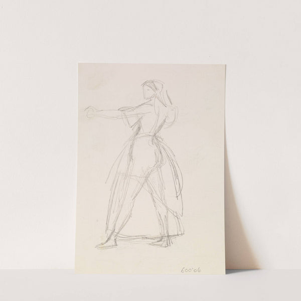 Female - Study of a Woman in a threatening Attitude, Arm raised by Sir John Everett Millais