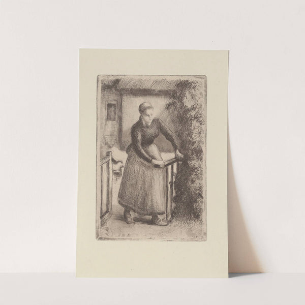 Femme à la barrière (1889) by Camille Pissarro