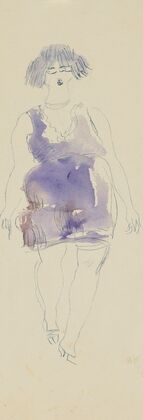 Femme à la robe bleue