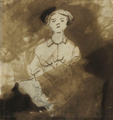 Femme assise de face