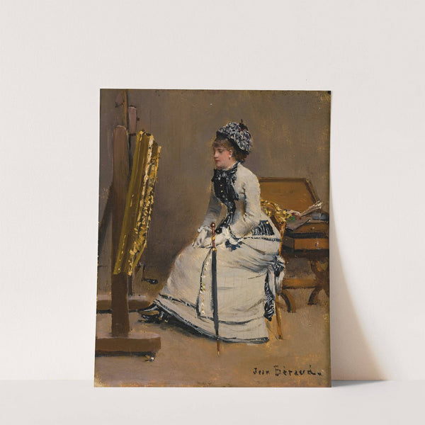 Femme Assise Devant Un Tableau by Jean Béraud